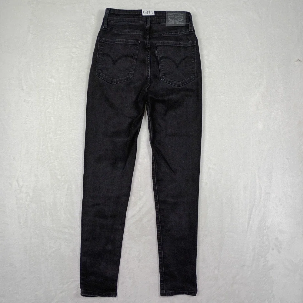 Levi's 721 High Rise Skinny Jeans Womens 26 Black Denim Slim Fit Classic Staple